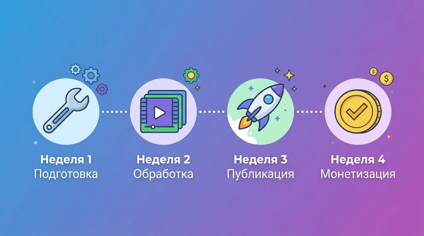 Четырёхнедельный план запуска канала на VK Видео — от подготовки до подачи заявки на монетизацию