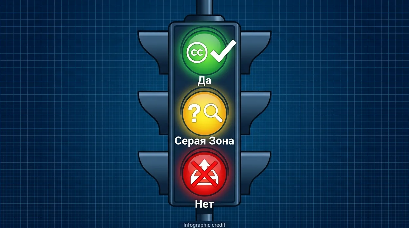 Инфографика-светофор: что можно, что нельзя и что в серой зоне при использовании чужих видео