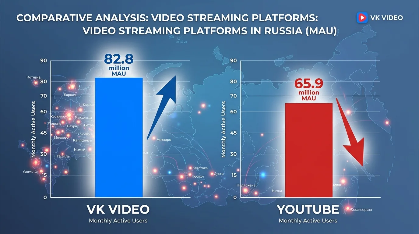 Сравнение аудитории VK Видео и YouTube в России: данные Mediascope за январь 2026 года