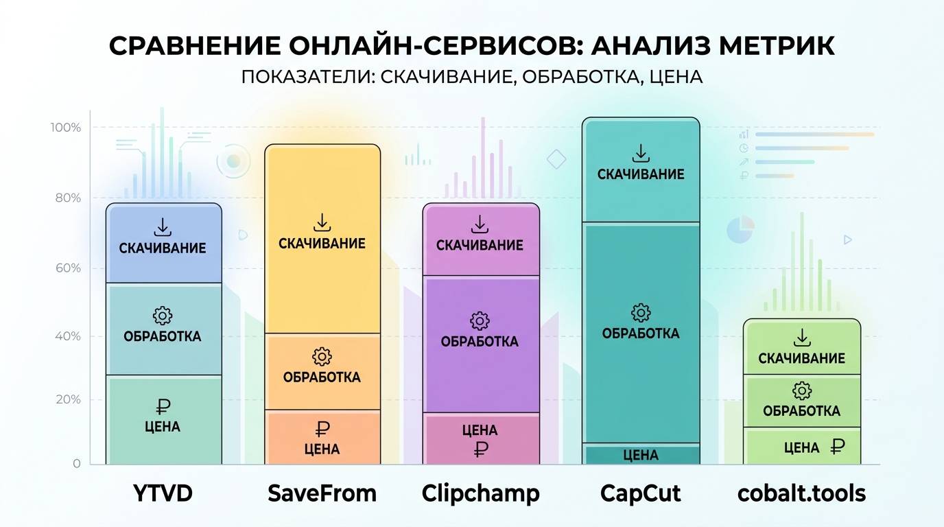 Сравнение YTVD с аналогами: SaveFrom, Clipchamp, CapCut по ключевым критериям